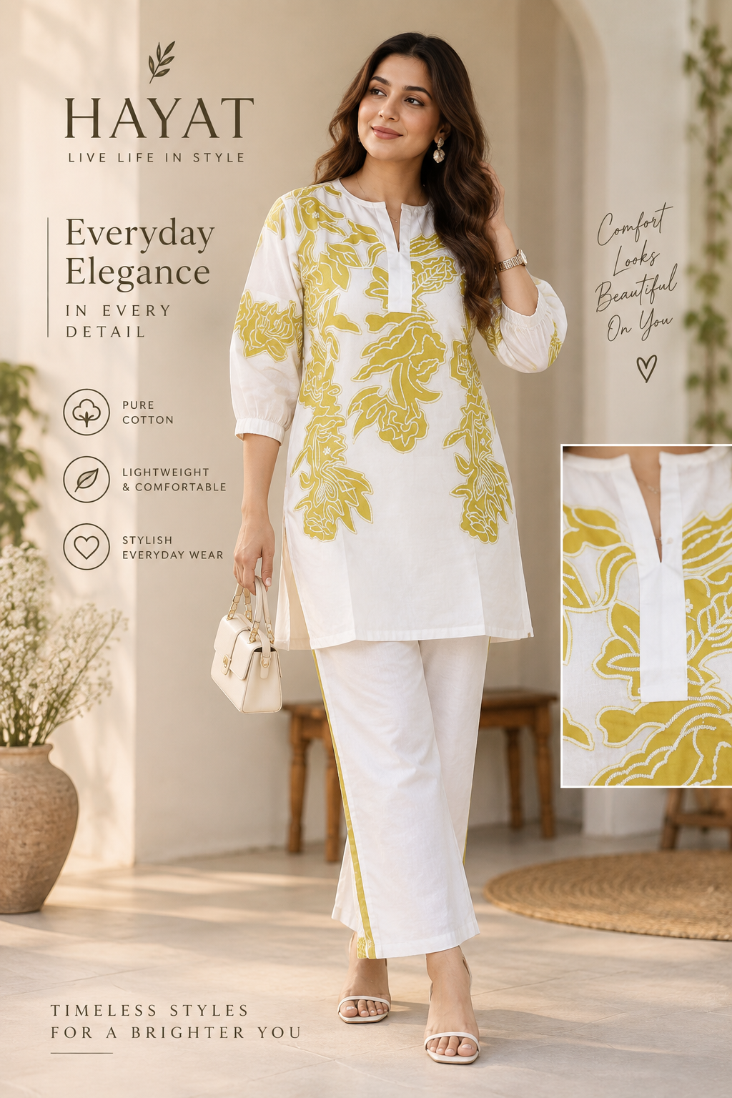 Pure Chanderi with Mal Lining White with Florescent Green