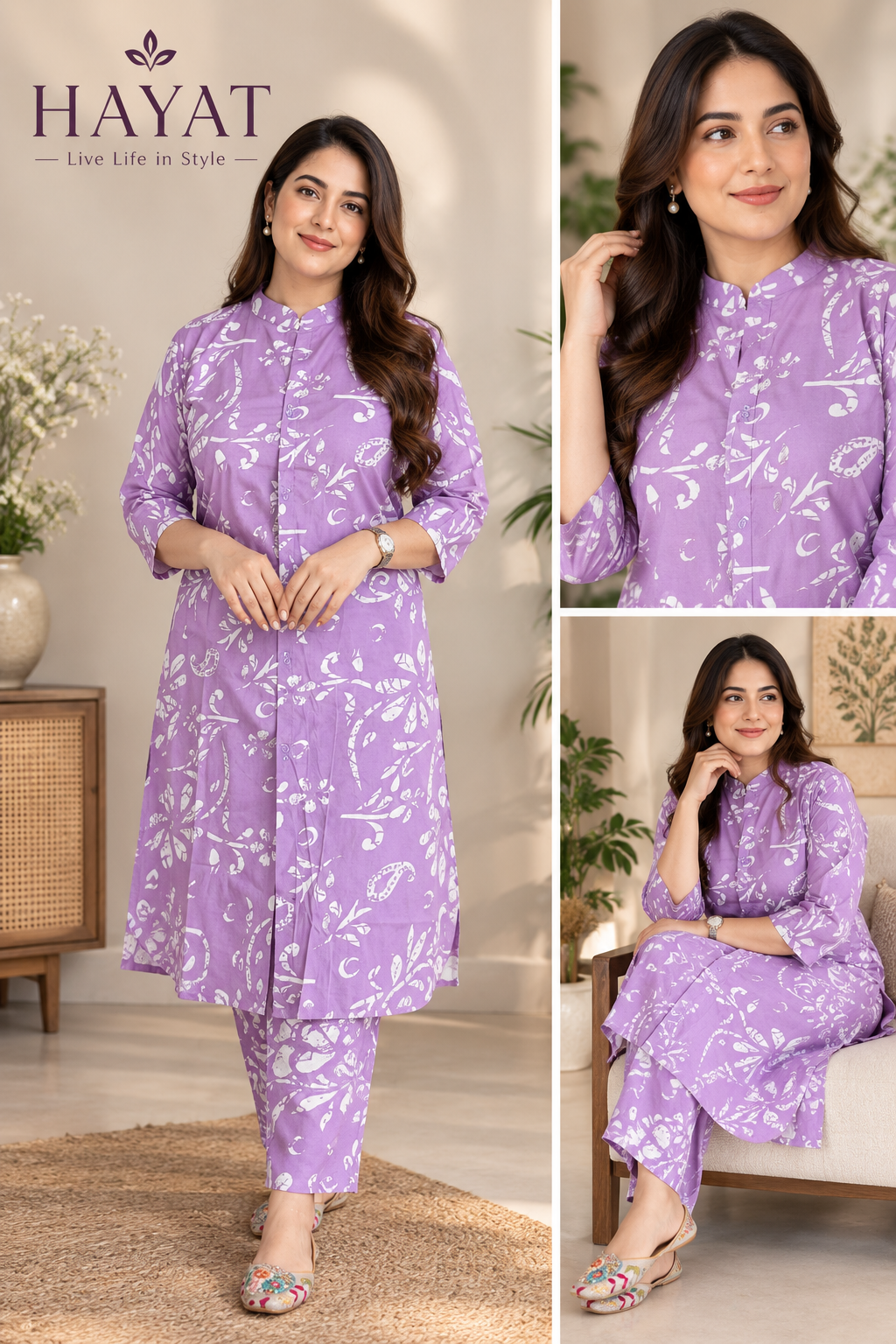 Pure Premium Cotton Printed Button Down Co-Ord Set