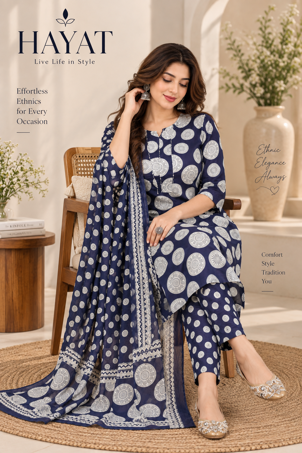 Pure Cotton ( 60 - 60 ) Cotton Block Printed Kurta Dupatta Set