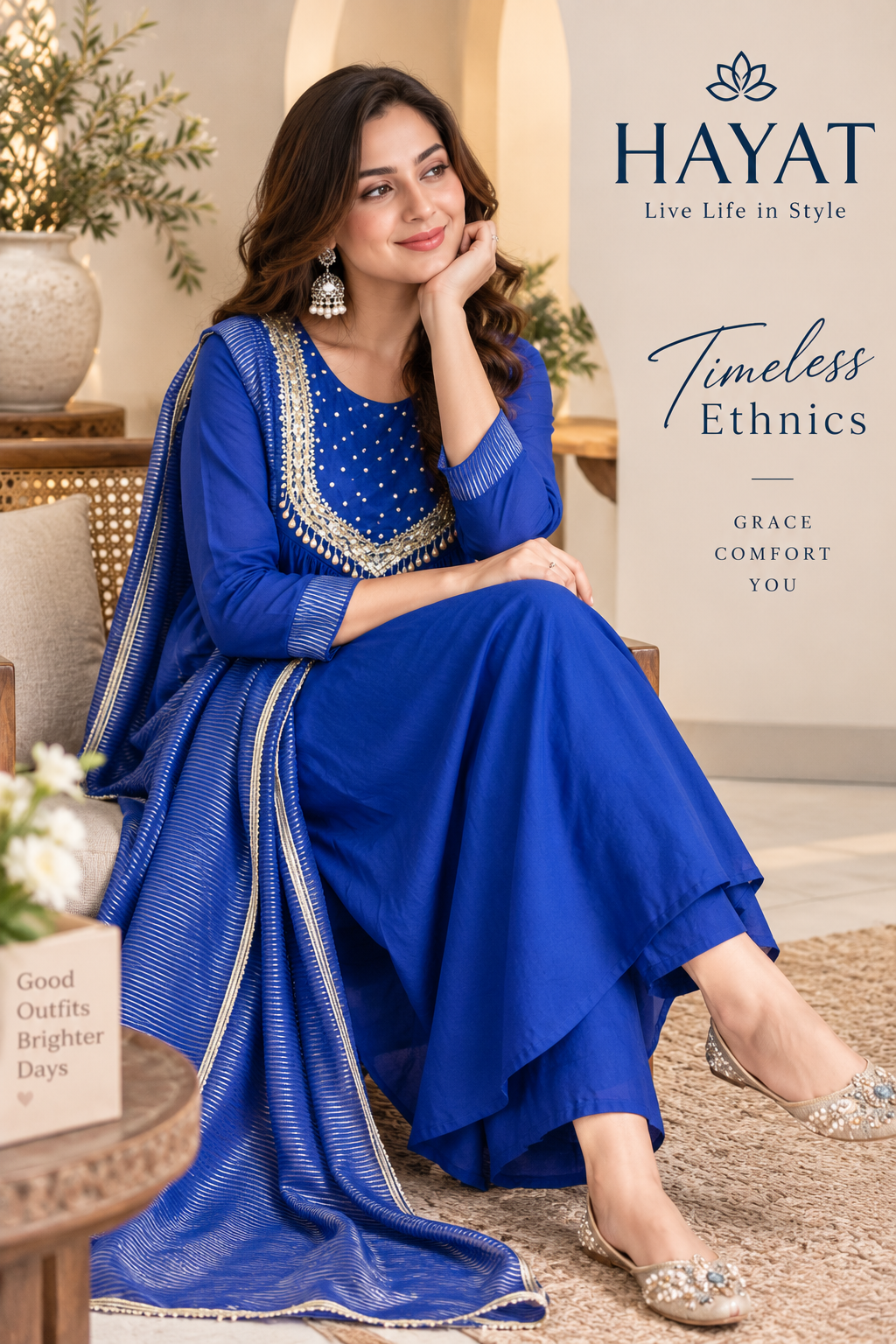 Pure Mal Chanderi Silk with Mal Lining Hand Work Kurta with Shimmer Silk Dupatta and Santoon Palazzo