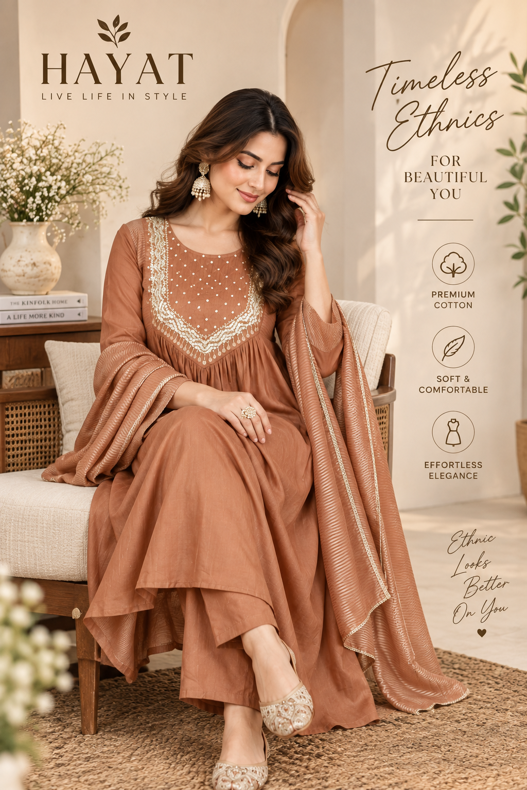 Pure Mal Chanderi Silk with Mal Lining Hand Work Kurta with Shimmer Silk Dupatta and Santoon Palazzo