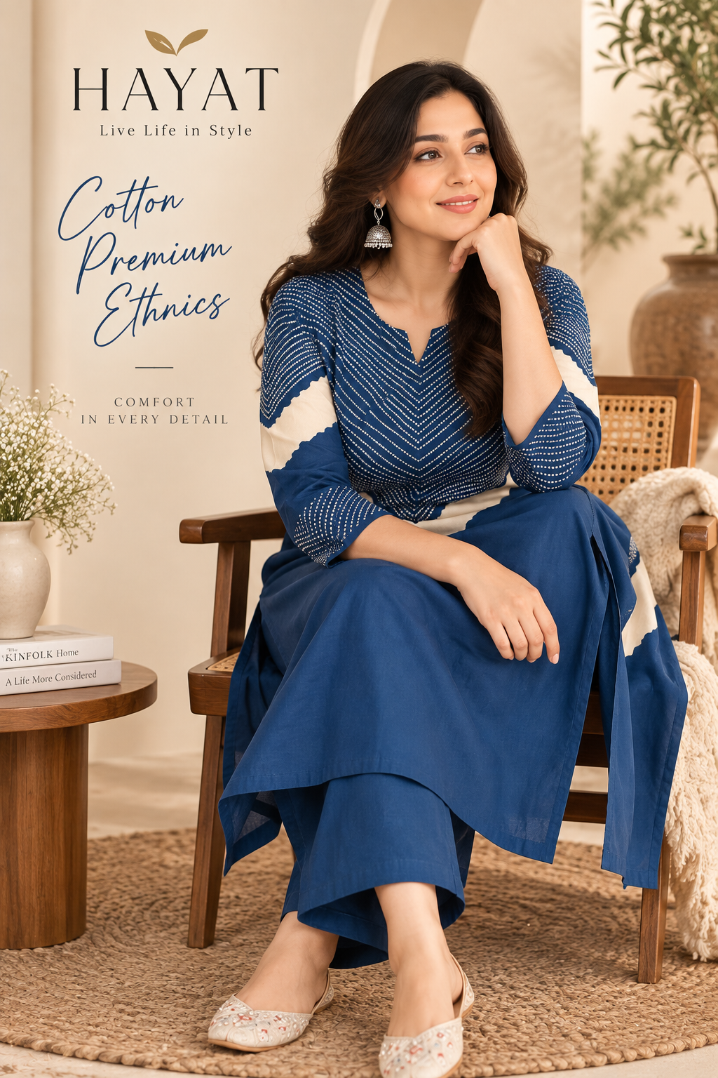 Lehriya Printed Pure Cotton Co-Ord Set Round Neck with V cut