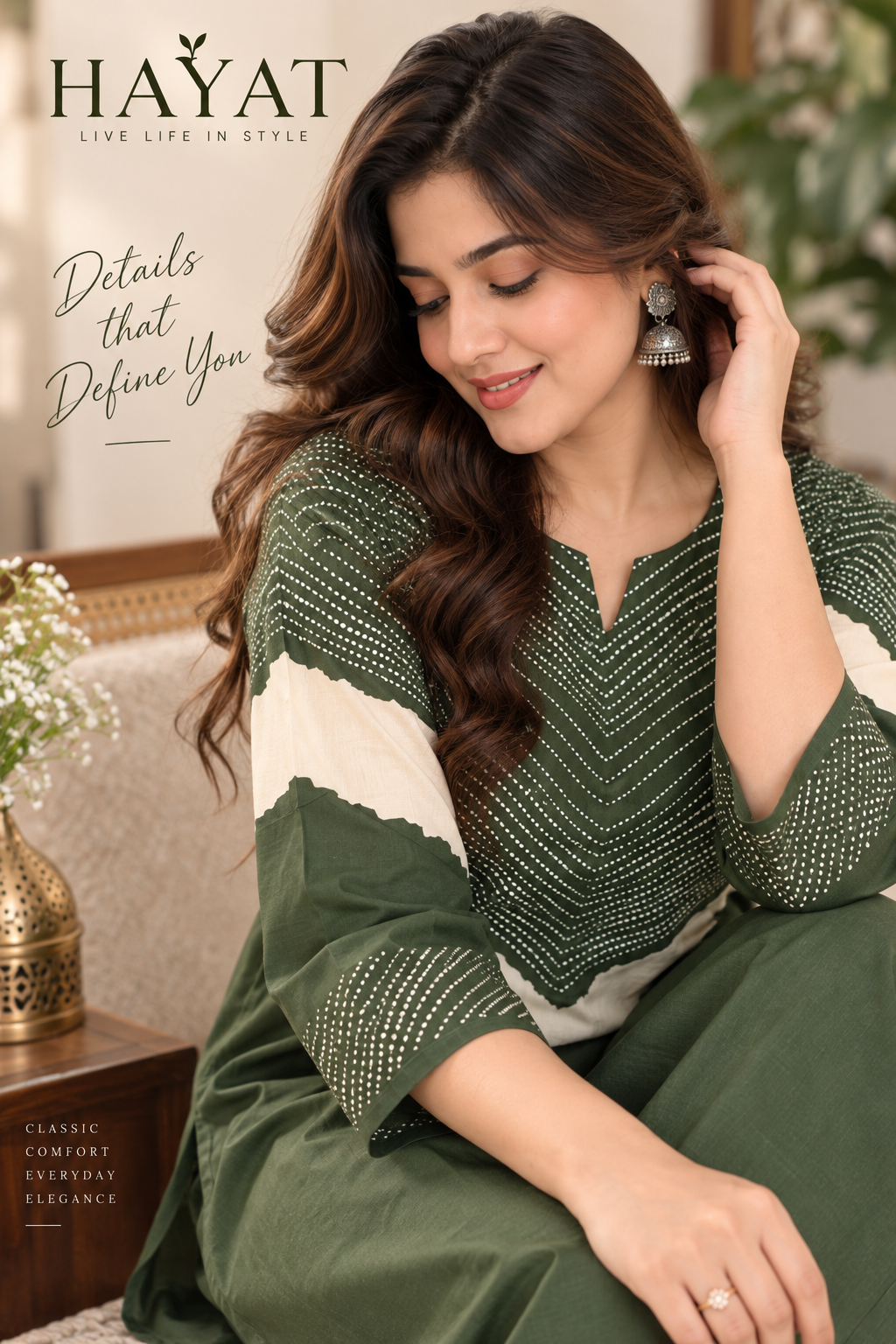 Lehriya Printed Pure Cotton Co-Ord Set Round Neck with V cut